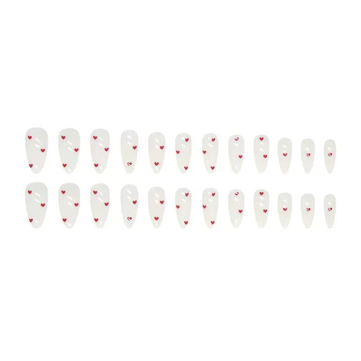 Nail set with playful heart design and elegant finish Stornfield