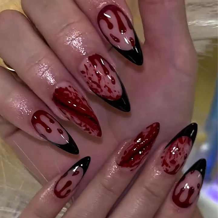 Gothic Horror Theme Stiletto Nail Art Extensions Stornfield