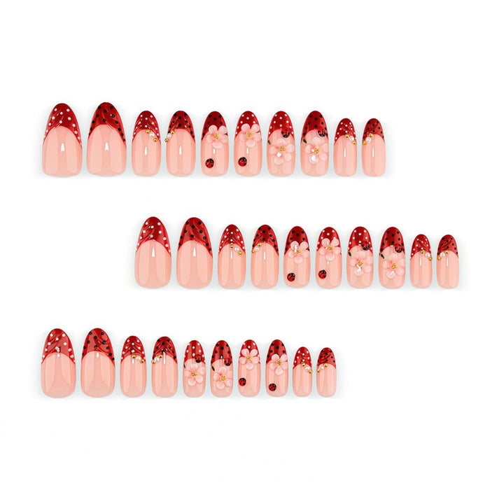 Artificial nails with floral design and 3D accents Stornfield