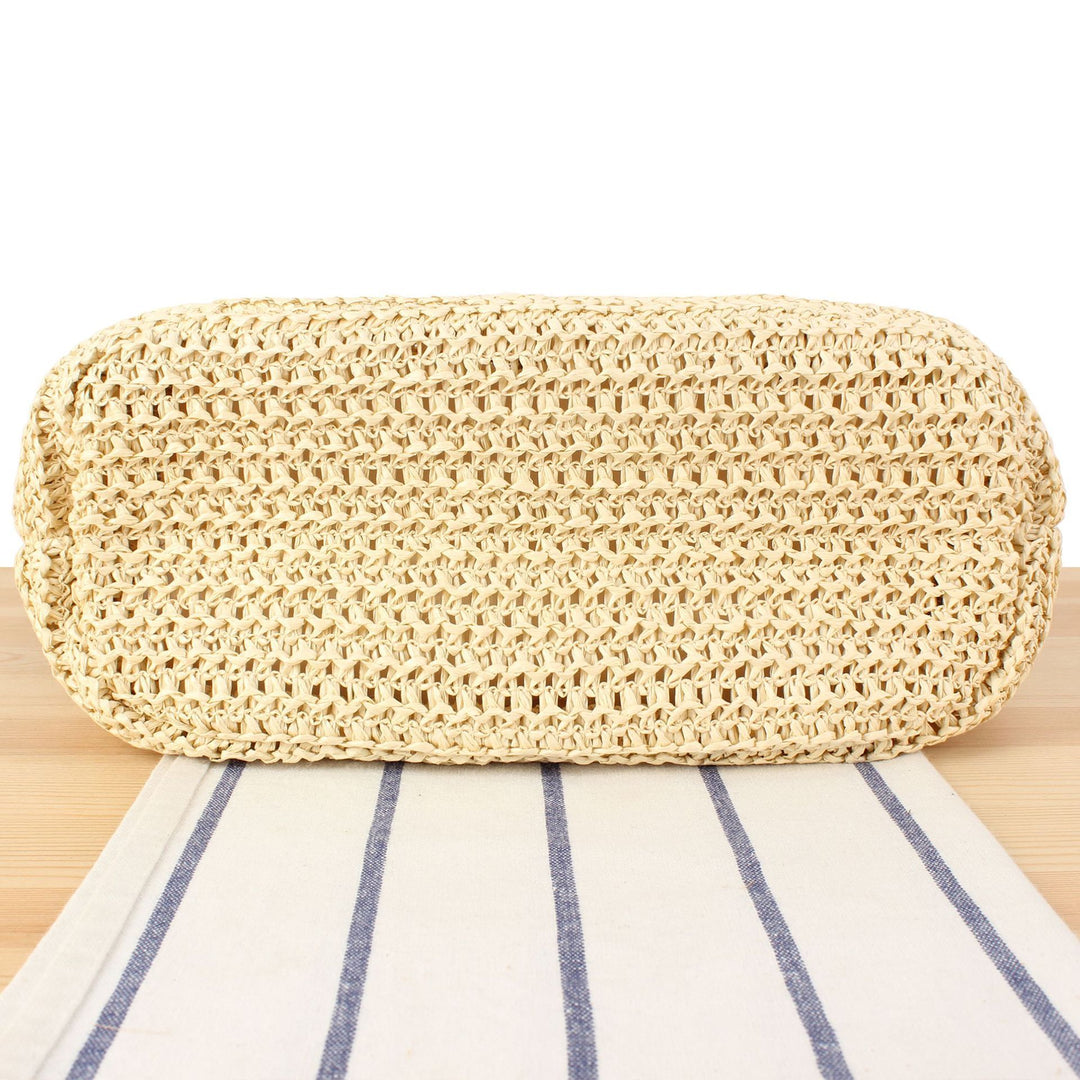 Handbag Made of Natural Braided Material with Elegant Leather Straps Stornfield