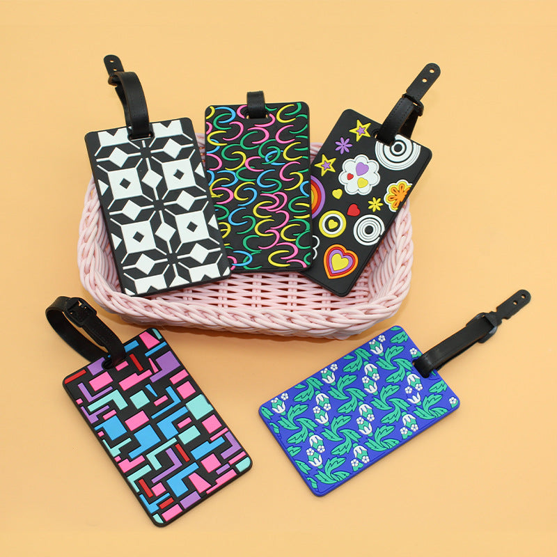 Unisex Luggage Tag with Modern Geometric Design Bowlift