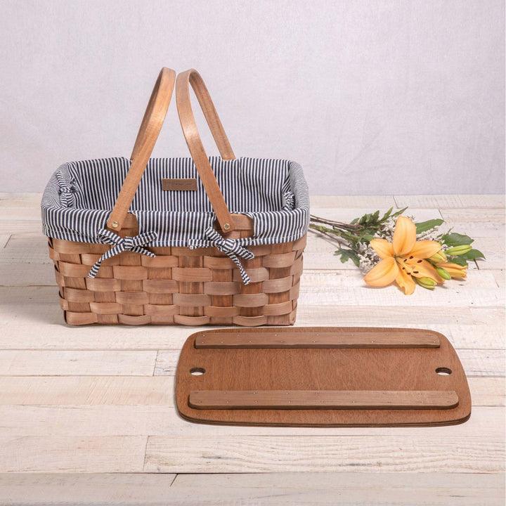 Women's basket with beautiful checked fabric lining Stornfield