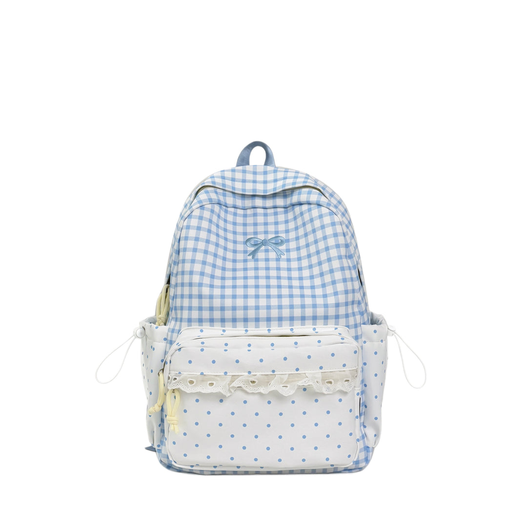 Playful Gingham and Polka Dot Backpack Stornfield