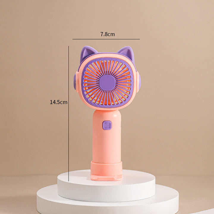 Ladies Portable Hand Fan in Playful Cat Design Stornfield