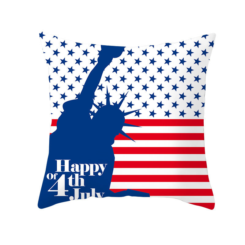Patriotic Independence Day Cotton Canvas Throw Pillow Cover