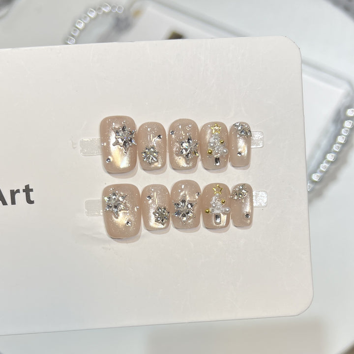 Decorative Gemstone Press-On Nail Art Set