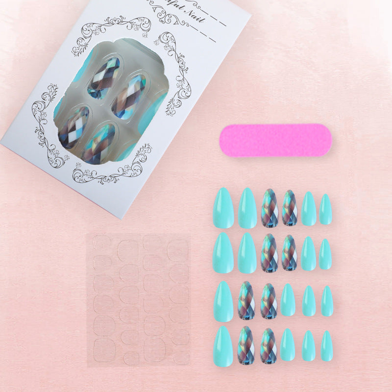 Acrylic nail set with elegant gradient and unique designs Stornfield