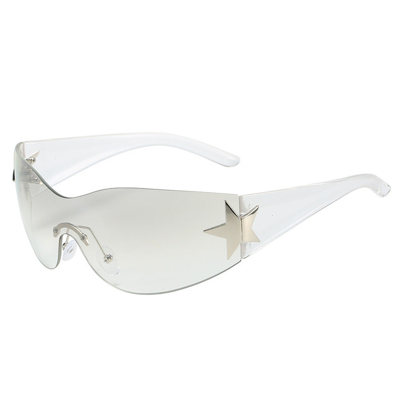 Fashion-Forward Shield Sunglasses with Star Accent Stornfield