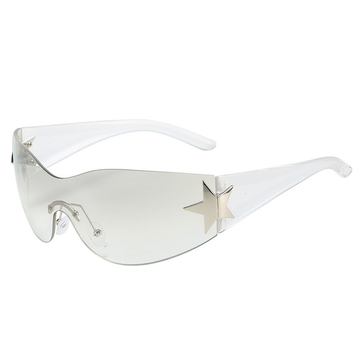 Fashion-Forward Shield Sunglasses with Star Accent Stornfield