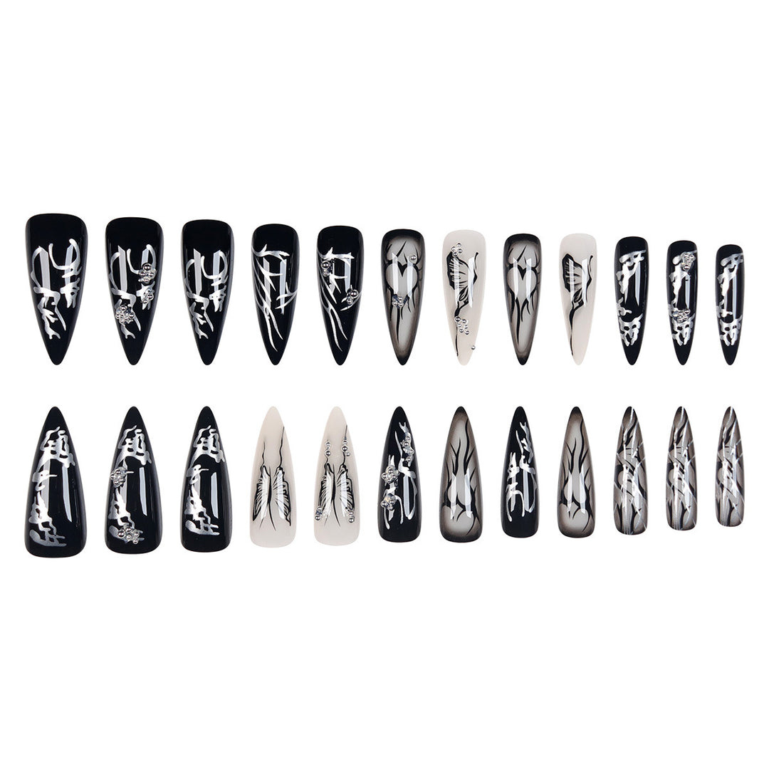 Gothic-Inspired Stiletto Press-On Nails Stornfield