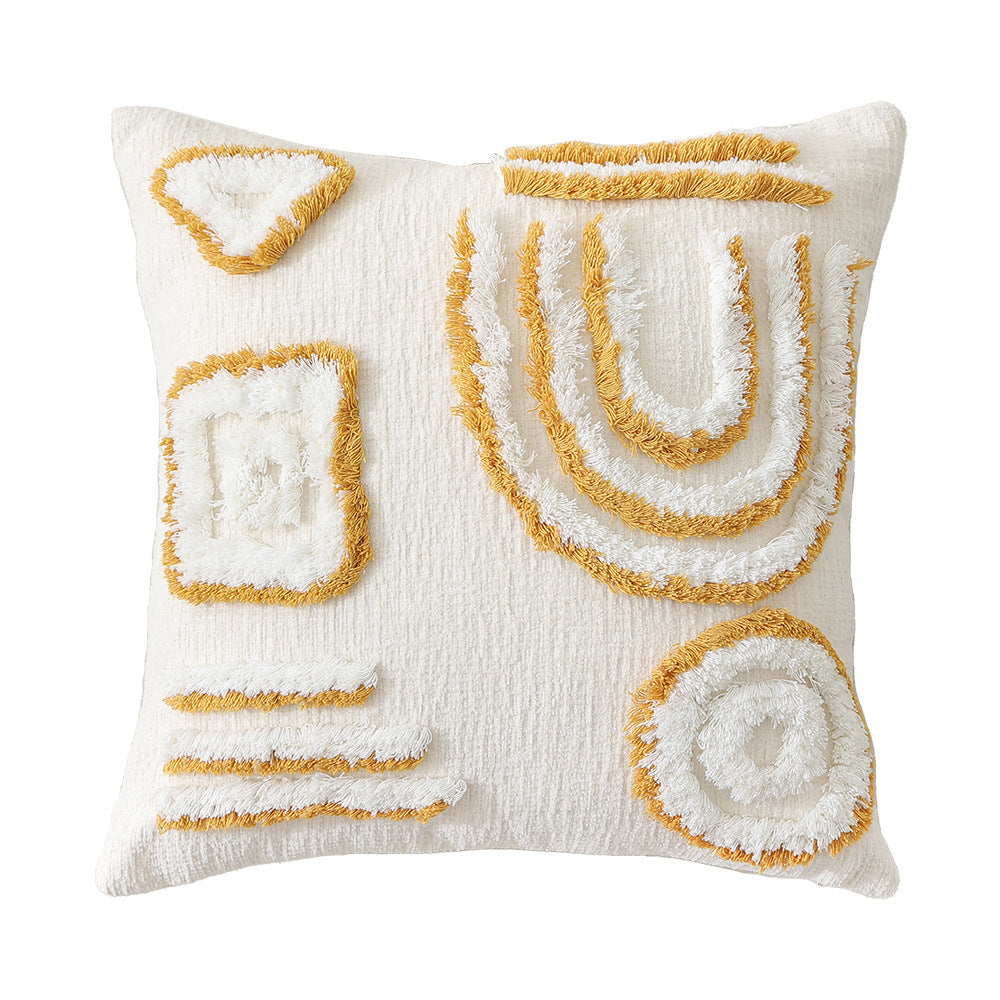 Decorative pillowcase with textured fringe relief