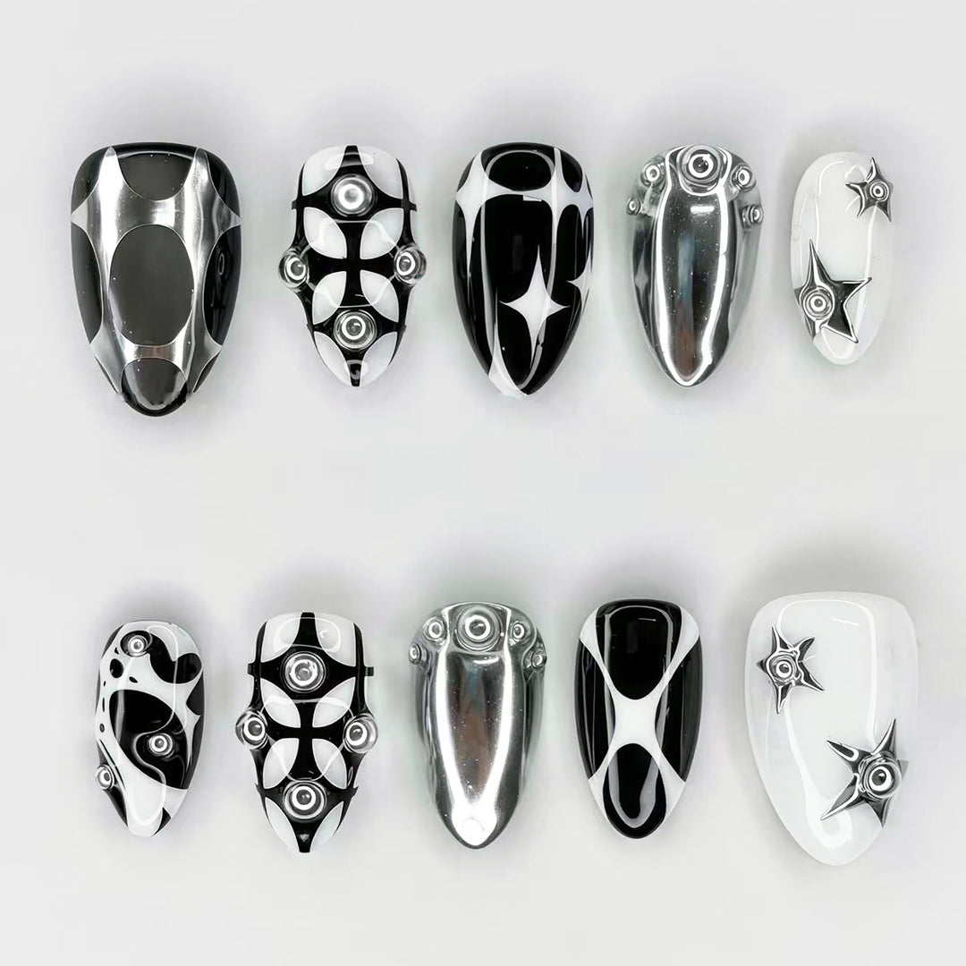 Artistic Graphic Press-On Nail Art Set Stornfield