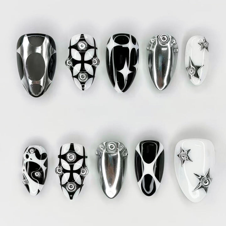 Artistic Graphic Press-On Nail Art Set Stornfield