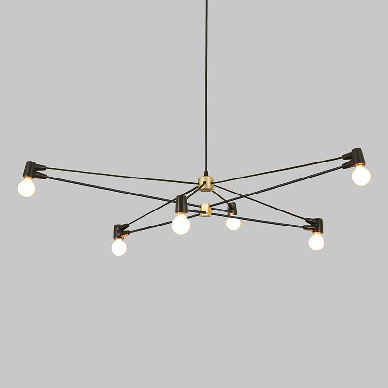 Industrial-Style Chandelier with Adjustable Arms