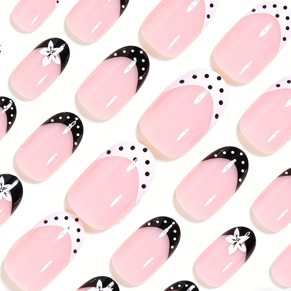 Decorative French Tip Press-On Nails Stornfield