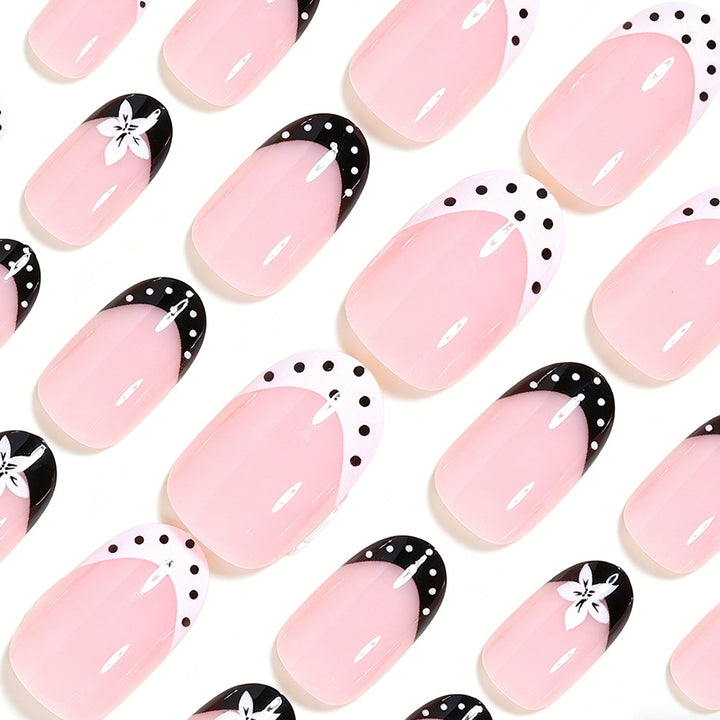 Decorative French Tip Press-On Nails Stornfield
