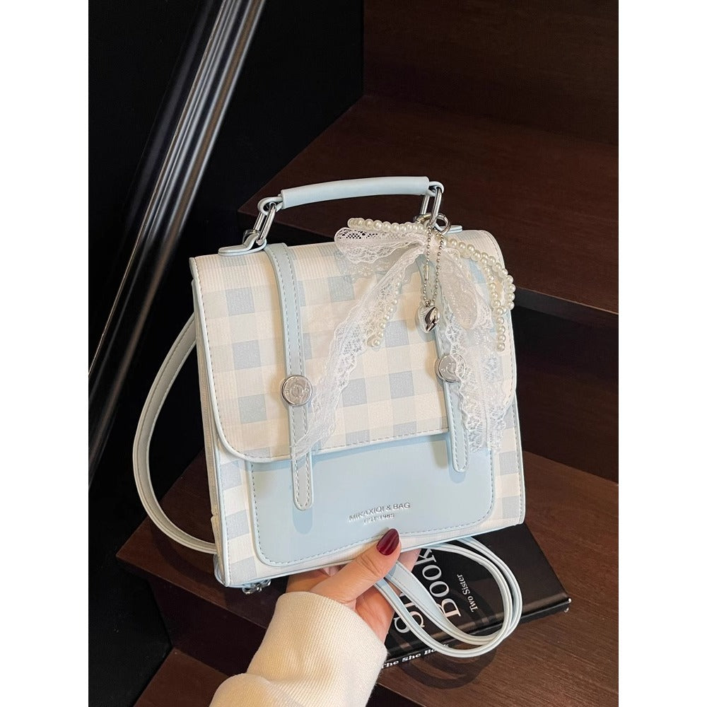 Vintage-Style Checkered Crossbody Bag Stornfield