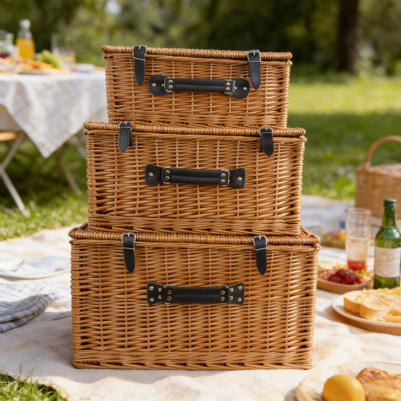 Ladies Stylish Willow Basket with Sturdy Lid Stornfield