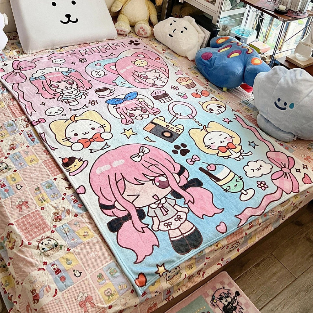 Cute Cartoon-Themed Soft Fleece Blanket