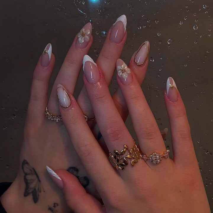 Elegant artificial nails with floral accents Stornfield