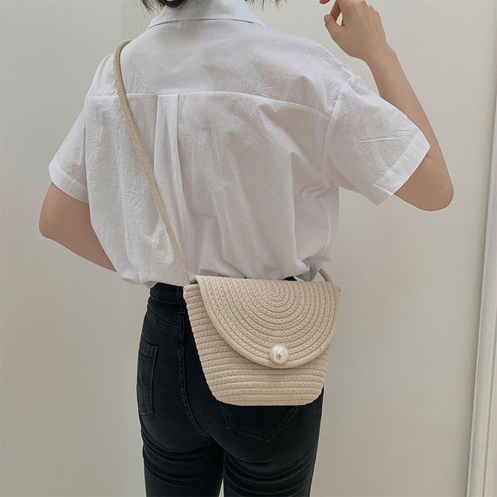 Shoulder bag with elegant pearl closure Stornfield