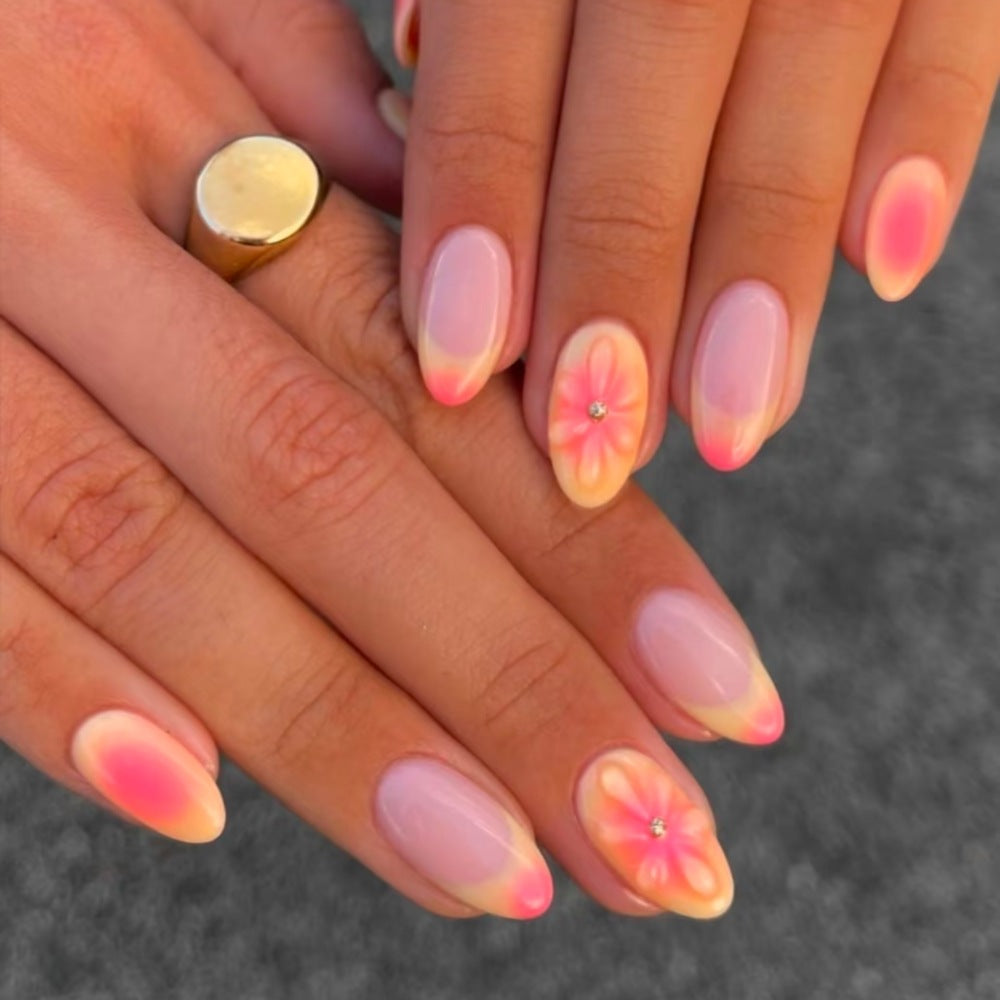 Floral Design Stiletto Press-On Nail Set