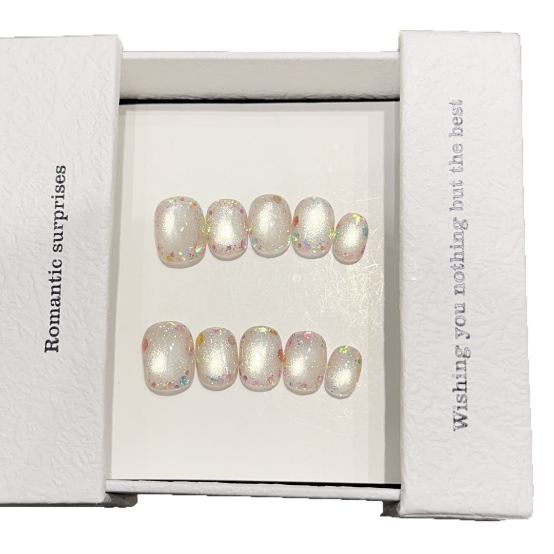 Artificial Nail Set with Romantic Glitter Effect Stornfield