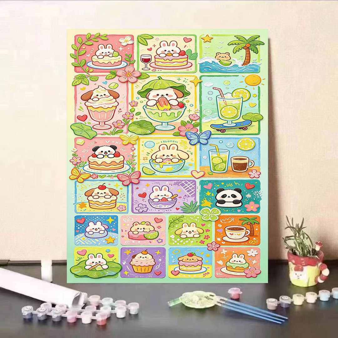 Colorful Animal-Themed DIY Paint by Numbers Kit Stornfield
