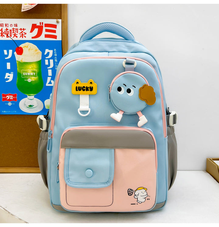 Cute Character-Designed Multi-Pocket School Backpack Stornfield