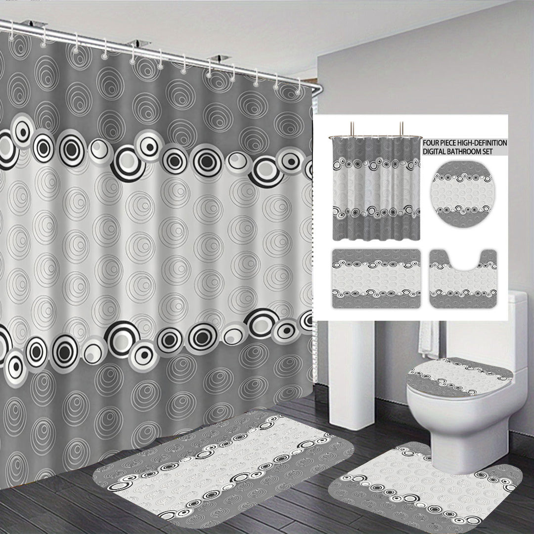 Abstract Design Four-Piece Digital Bathroom Set Stornfield