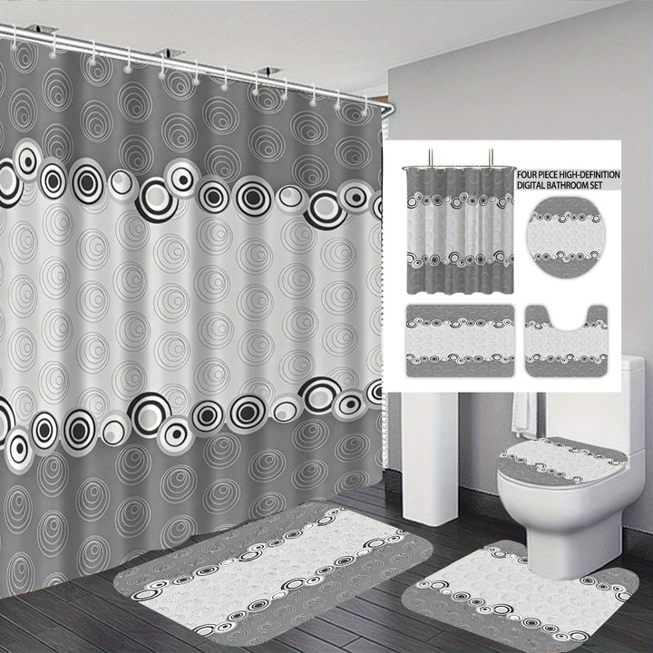 Abstract Design Four-Piece Digital Bathroom Set Stornfield