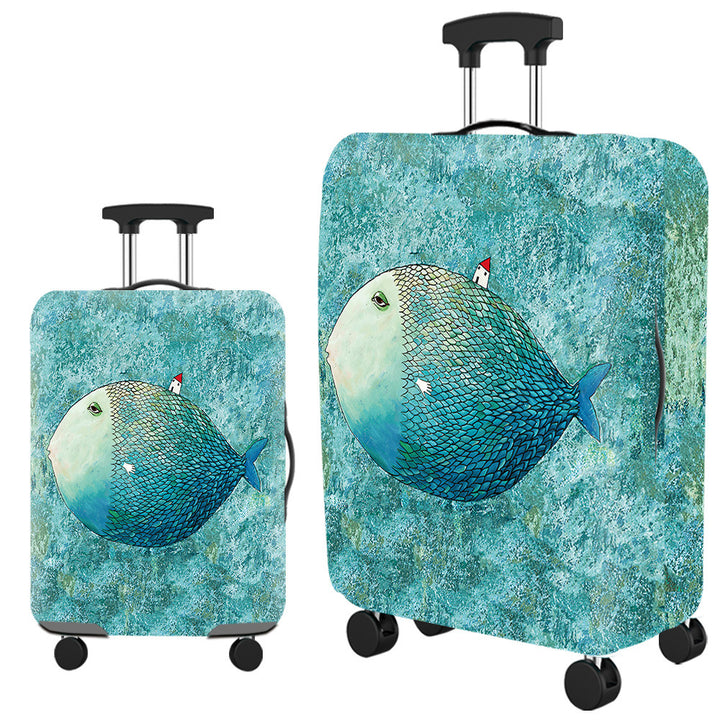 Vintage Travel-Themed Hard Shell Suitcase Stornfield