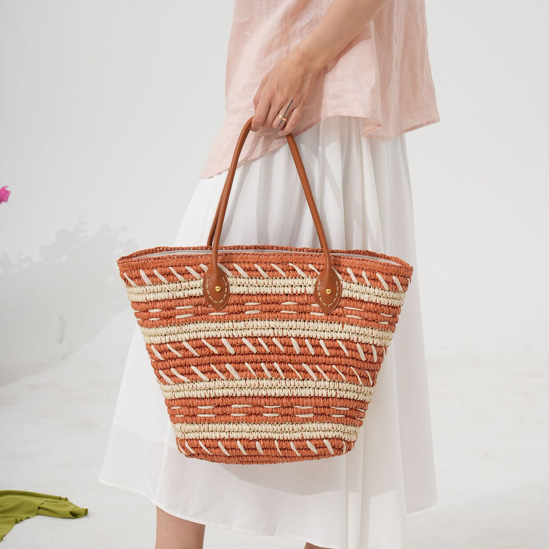 Polka Dot Rattan Handbag Stornfield