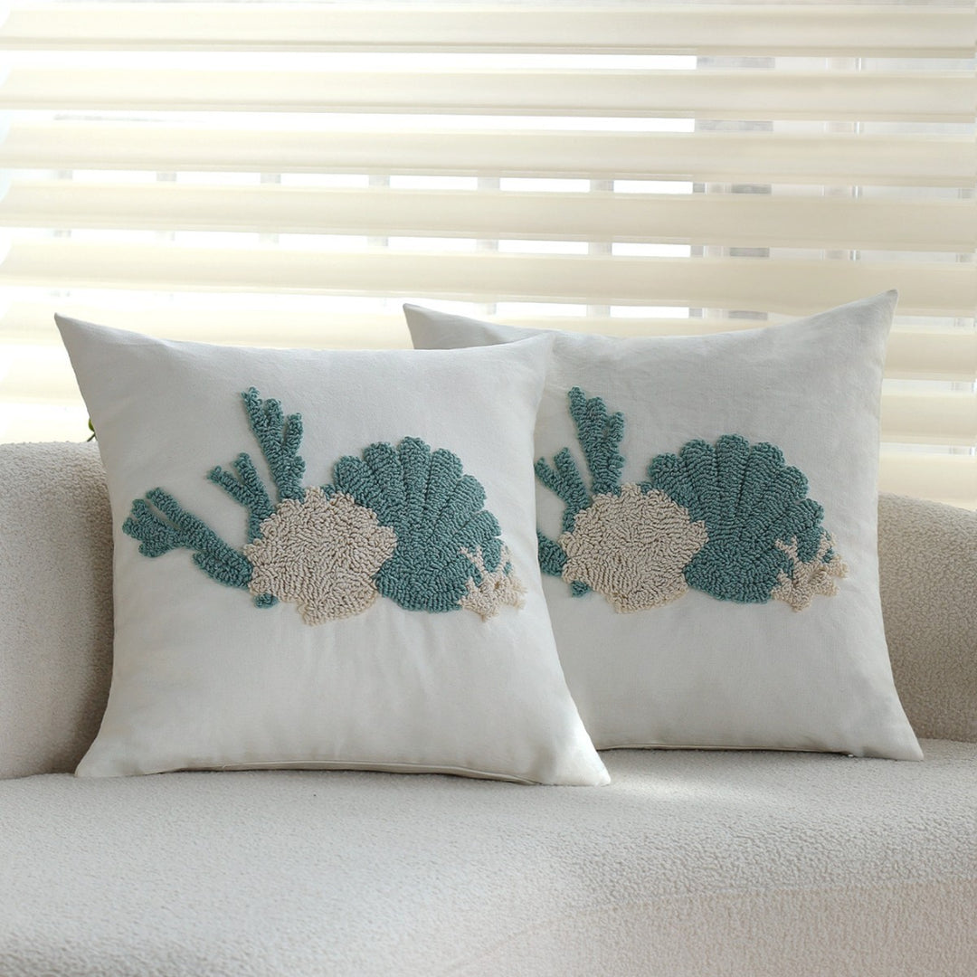 Elegant decorative pillow with coral-shaped design
