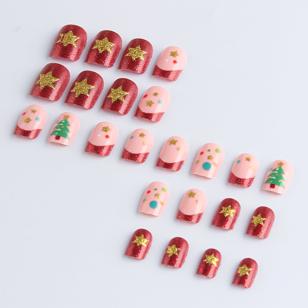 Festive Holiday-Themed Gel Nail Art Set Stornfield