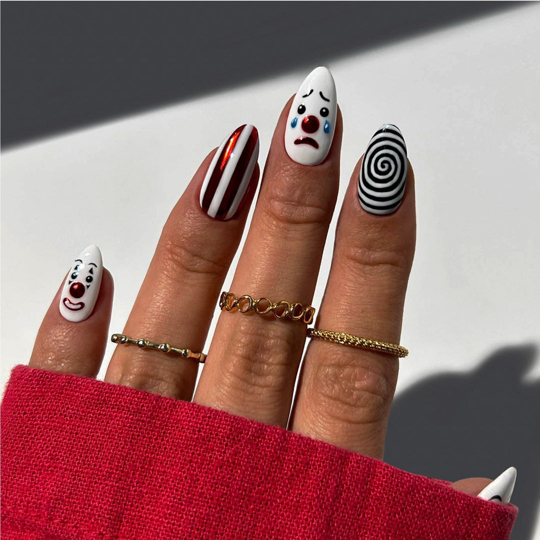 Creative Nail Art Set with Clown Motifs Stornfield