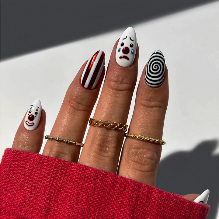 Creative Nail Art Set with Clown Motifs Stornfield