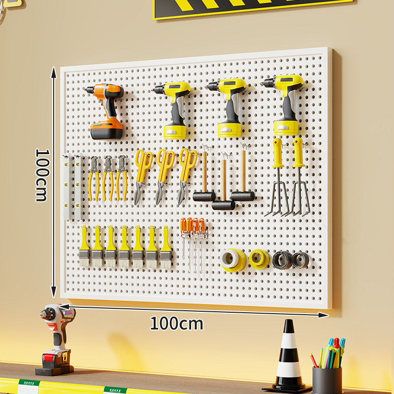 Large Rectangle Wall-Mounted Perforated Metal Pegboard Tool Storage Panel