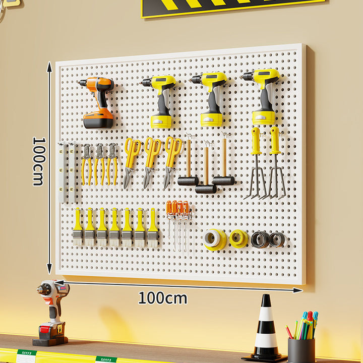 Large Rectangle Wall-Mounted Perforated Metal Pegboard Tool Storage Panel