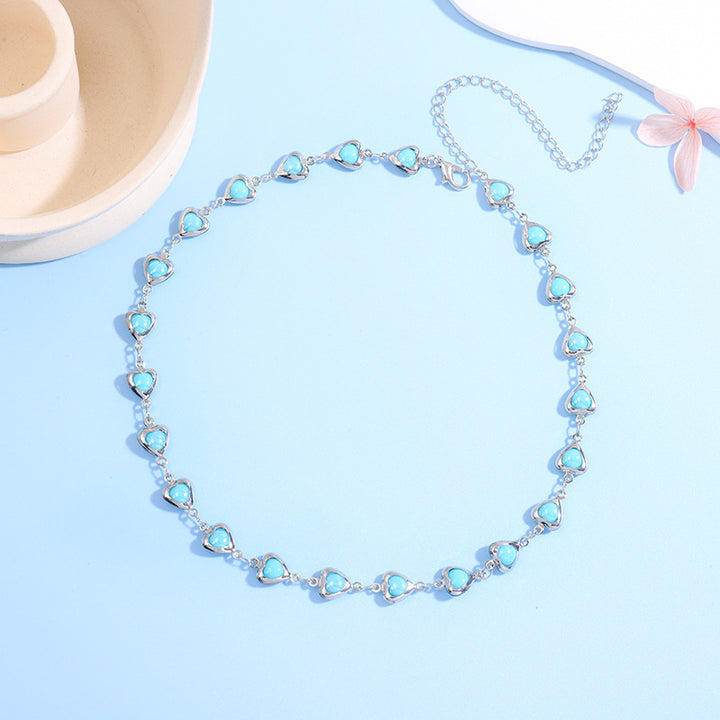 Heart-Shaped Gemstone Choker Necklace Stornfield