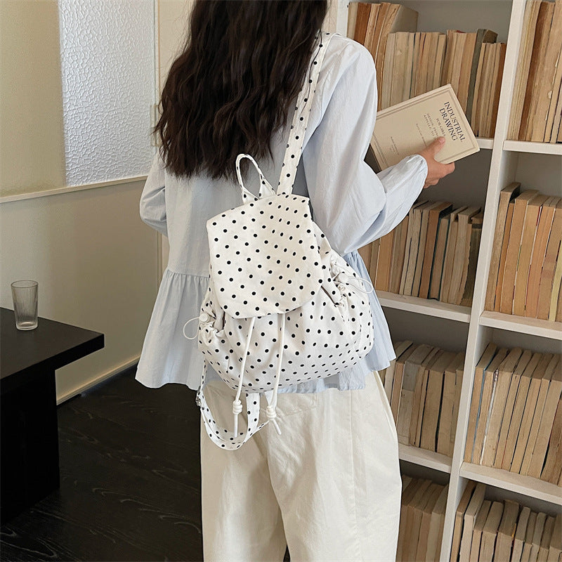 Casual Drawstring Polka Dot Backpack Stornfield