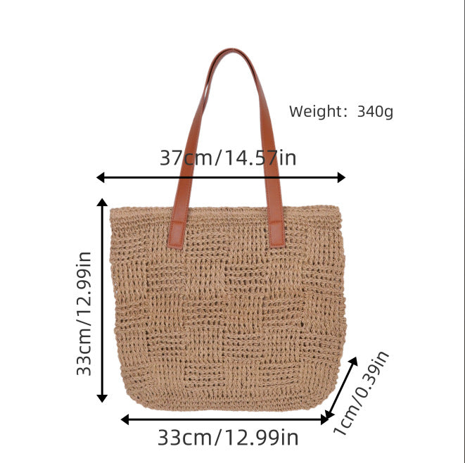 Basket bag with sturdy leather handles Stornfield
