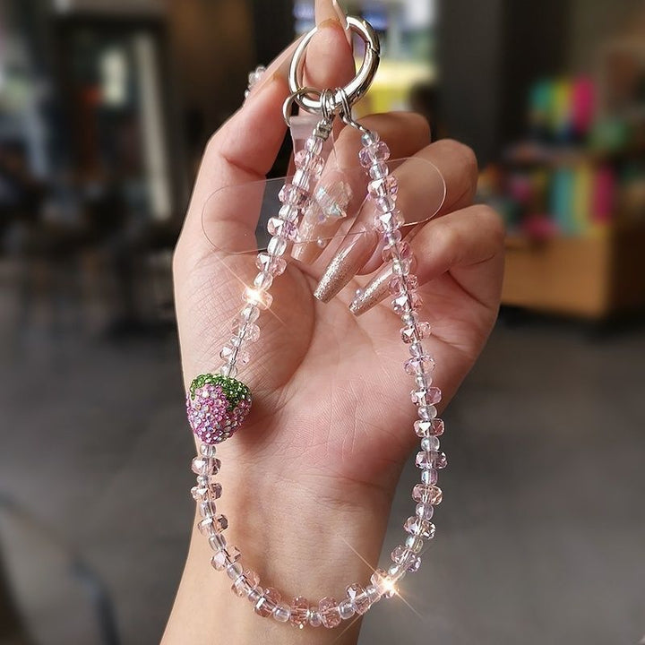 Strawberry-Themed Beaded Charm Keychain Stornfield