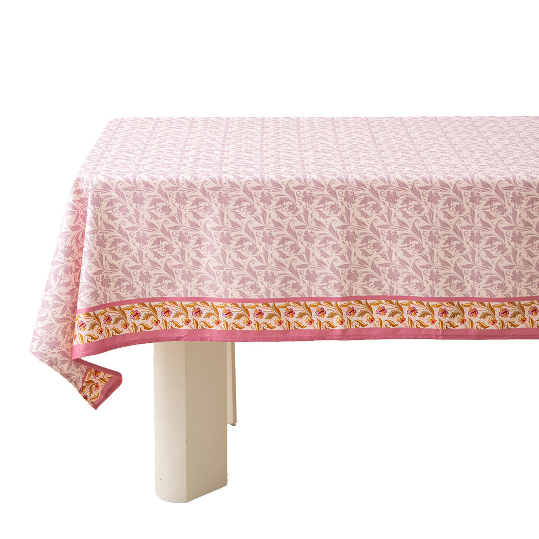 Rectangular tablecloth in floral vintage print made of cotton blend