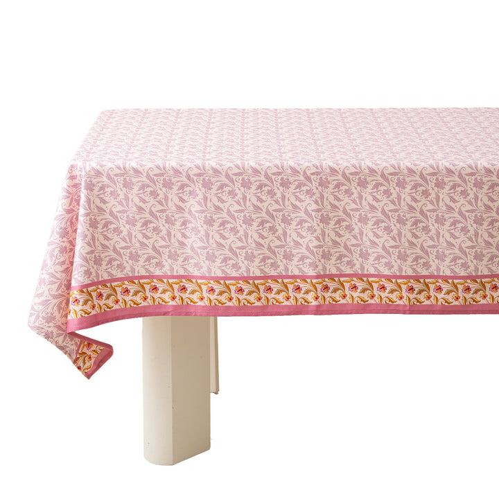 Rectangular tablecloth in floral vintage print made of cotton blend