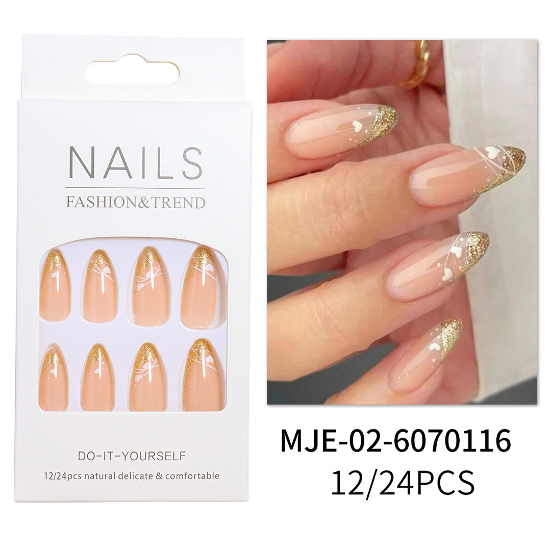 Glamorous Heart-Accent Press-On Nails Stornfield