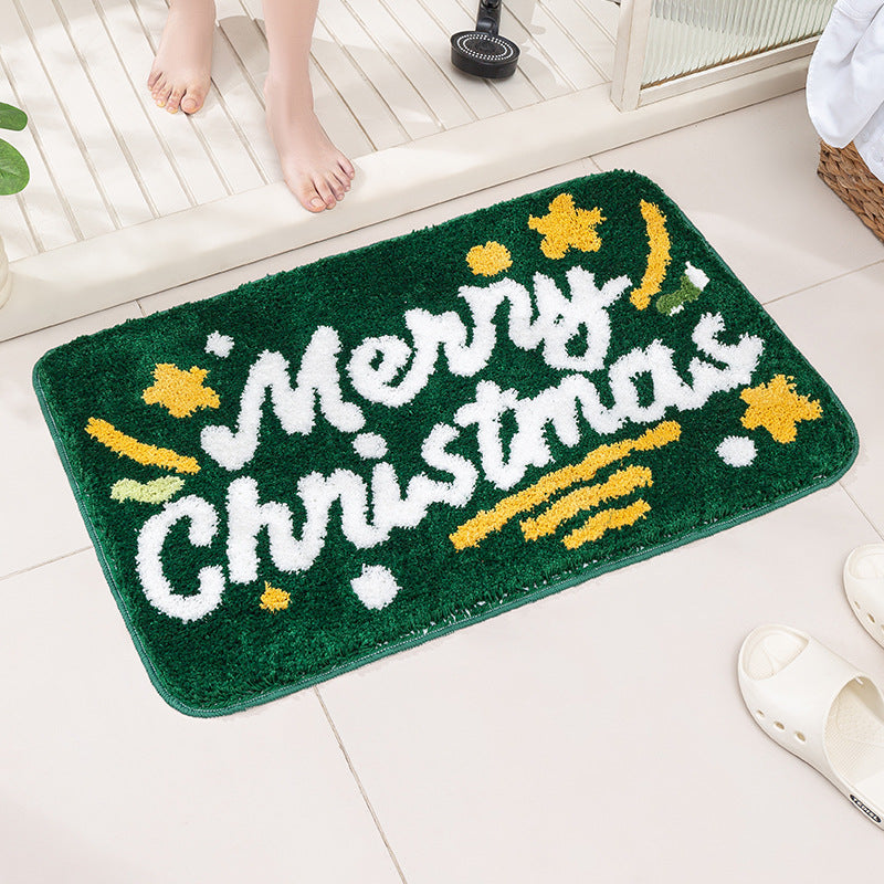 Festive Holiday-Themed Bath Mat