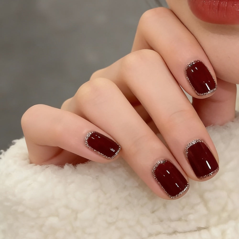 Deluxe Rhinestone-Edged Press-On Nail Set Stornfield