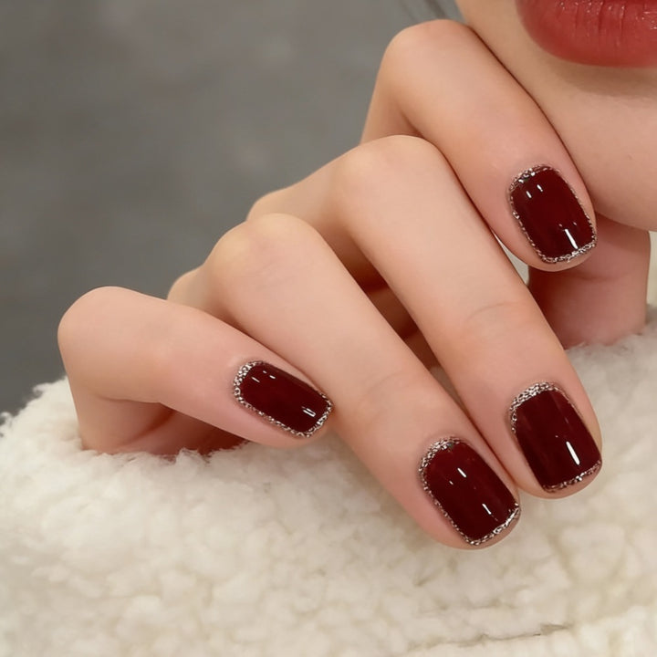 Deluxe Rhinestone-Edged Press-On Nail Set Stornfield