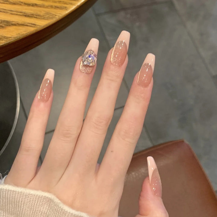 Glamorous Acrylic Press-On Nail Set with Decorative Designs Stornfield